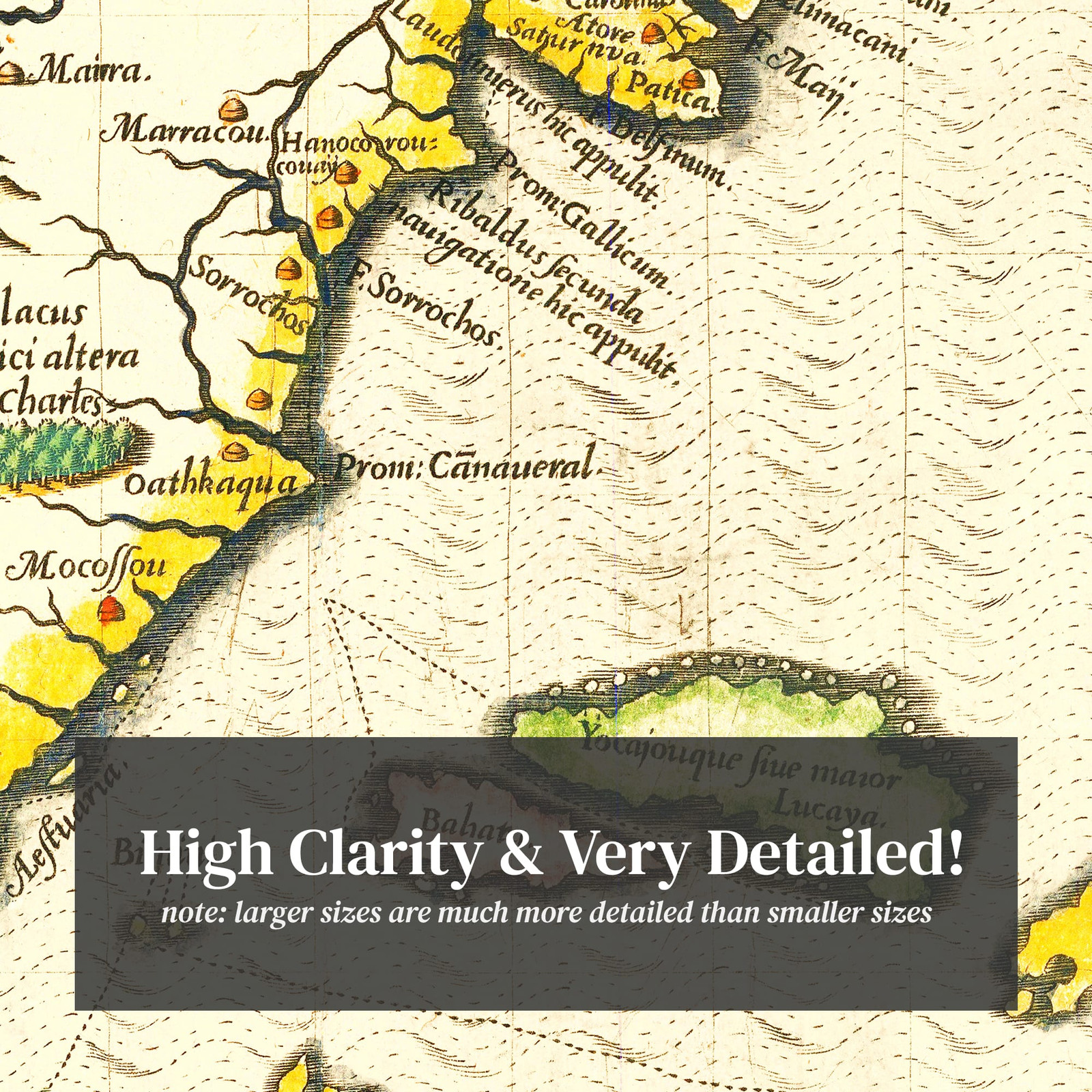 Old Map of Florida 1591 – Vintage Florida Art