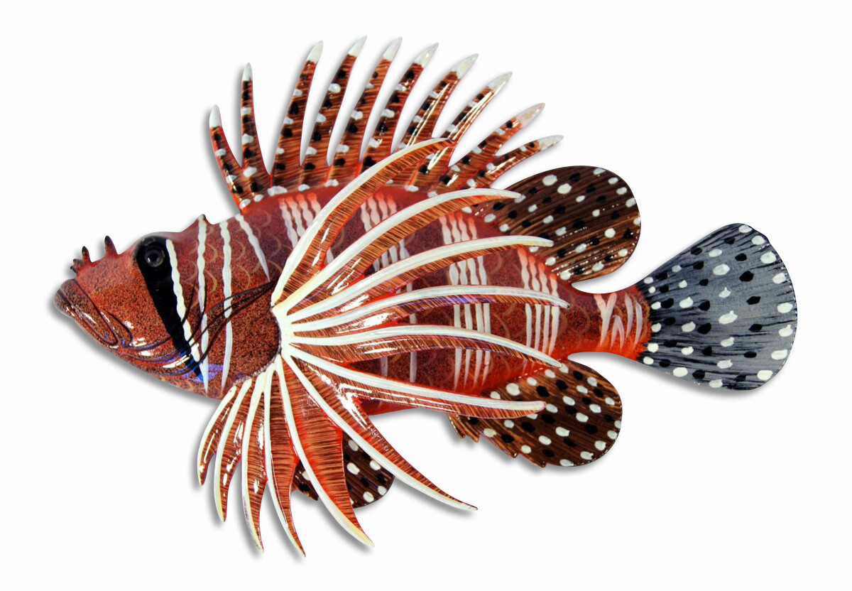 12&Prime; 3 Dimensional Tropical Lionfish Lion Fish Wall Mount Decor Plaque 68L-R