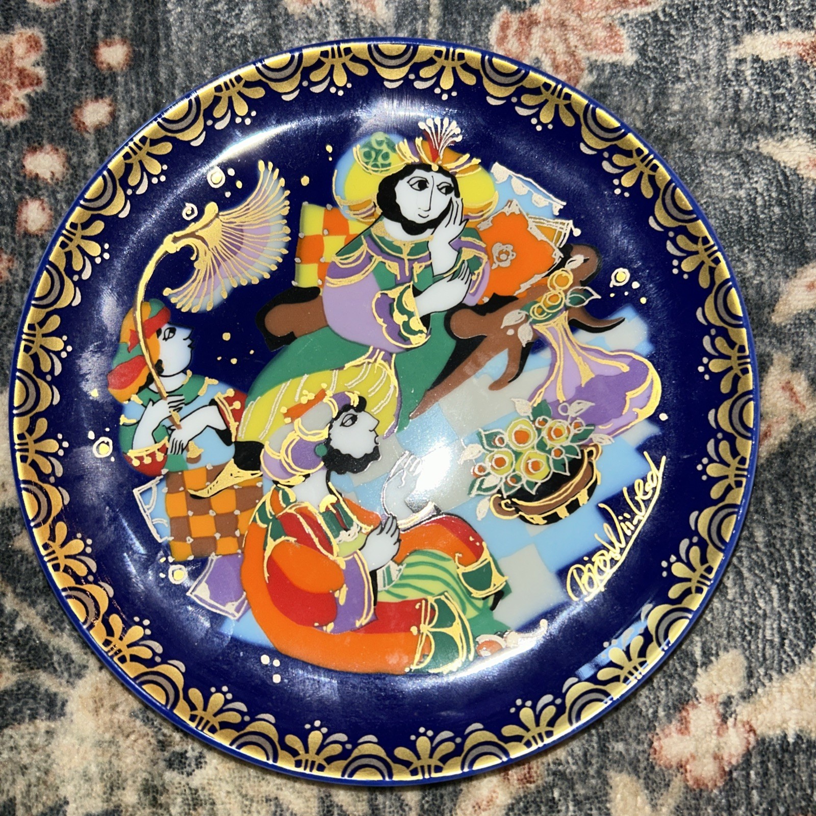 ROSENTHAL SUDIO-LINE Porcelain German Art Plate, Sindbad VIII . Signed. No Box