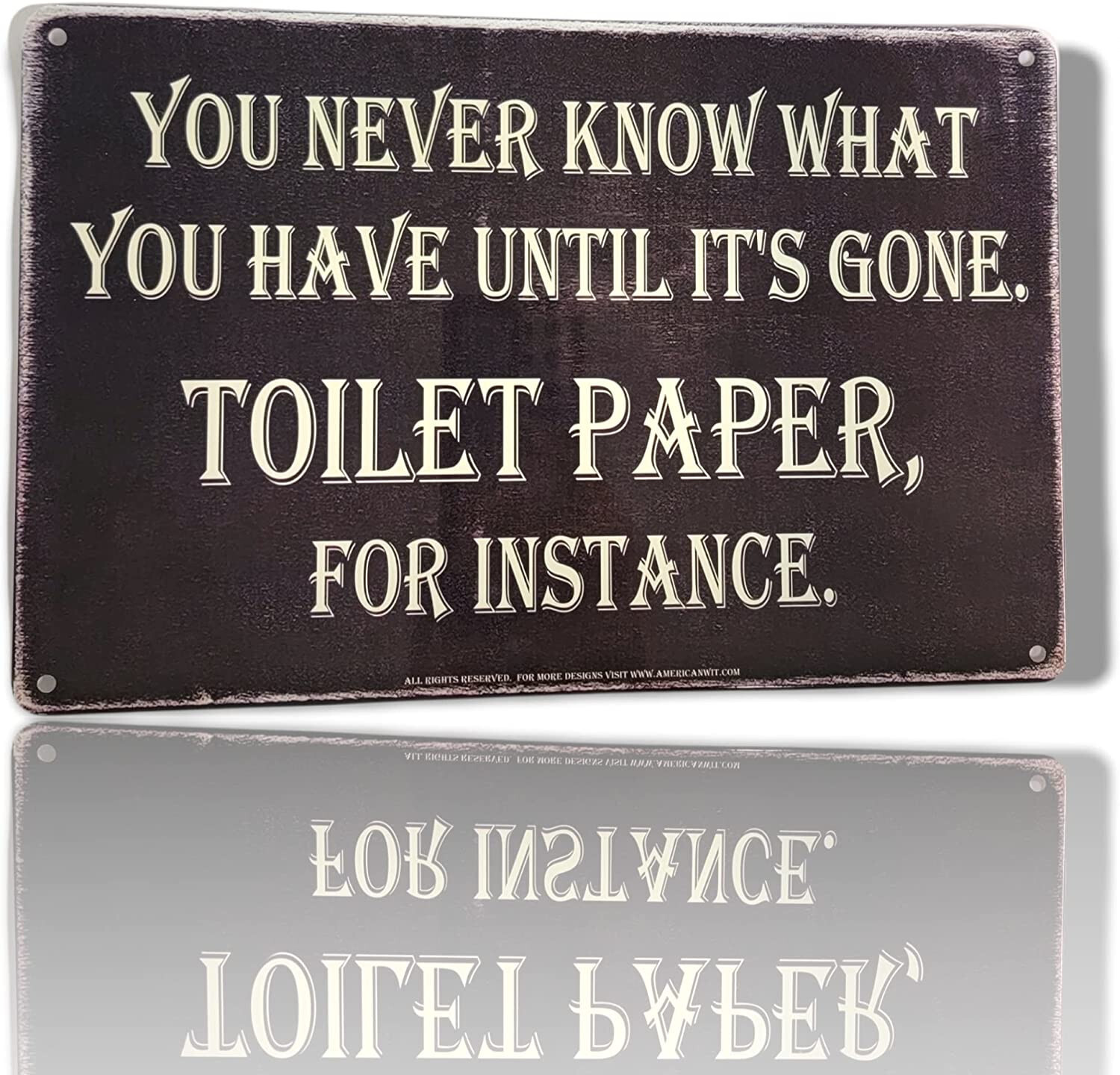 You Never Know What You Have Until It&rsquo;s Gone. Toilet Paper, … Metal Sign 12&Prime;