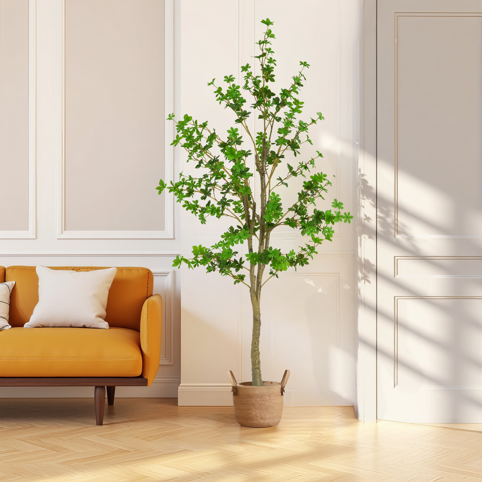 76&Prime; Artificial Enkianthus Tree in Pot, Realistic Faux Greenery for Home Decor