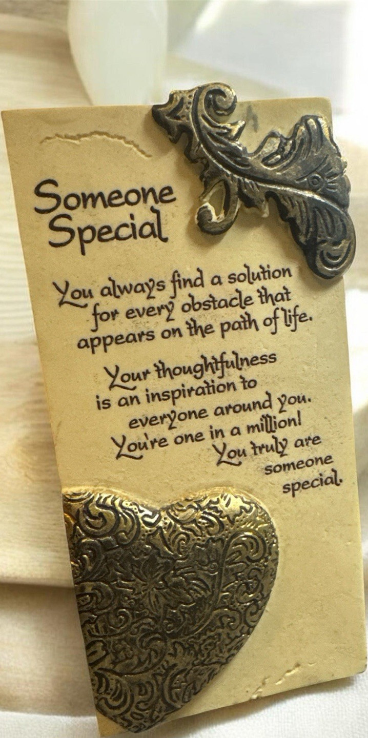 Someone Special Decorative Plaque Beige Bronze Heart 6×3 Freestanding or Wall