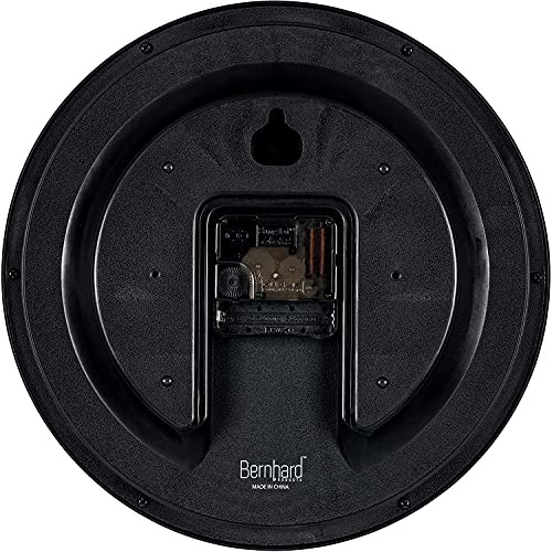 Bernhard Products Black Wall Clock Silent Non Ticking – 10 Inch Quality Quartz