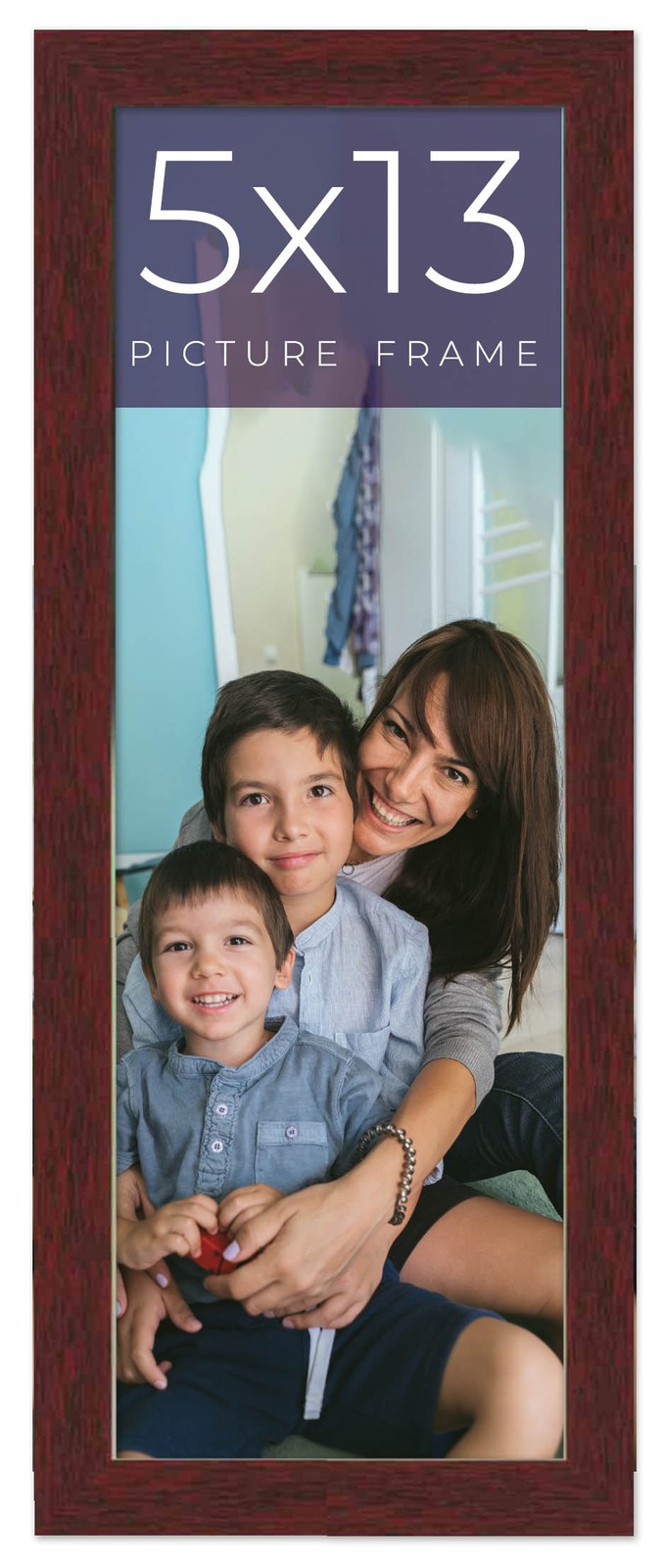 5×13 IN Frame Brown Solid Wood Picture Frame Width 0.75 Inches | Interior Frame