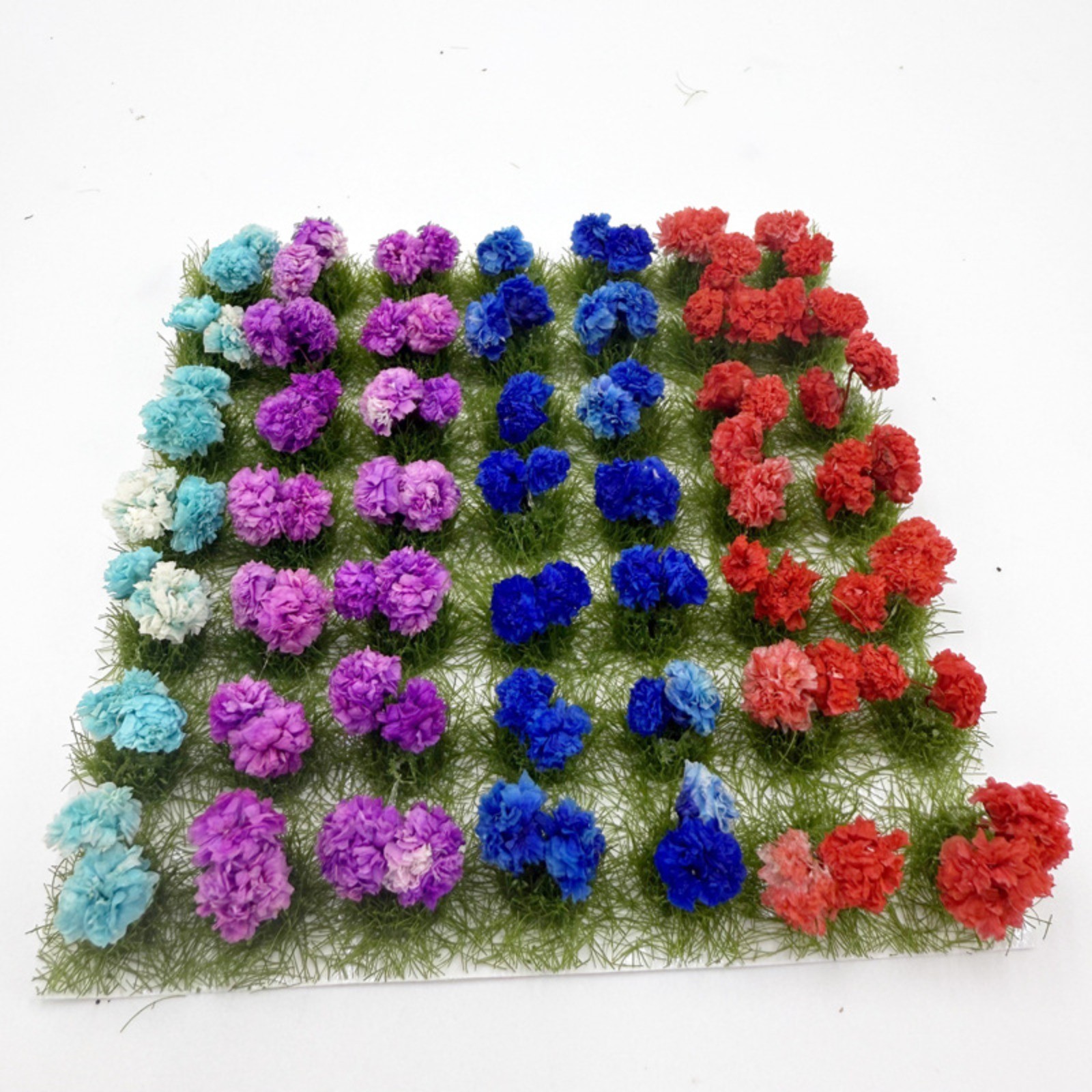 49Pcs Miniature Flower Cluster Self Adhesive Flower Groups Static Grass Tufts