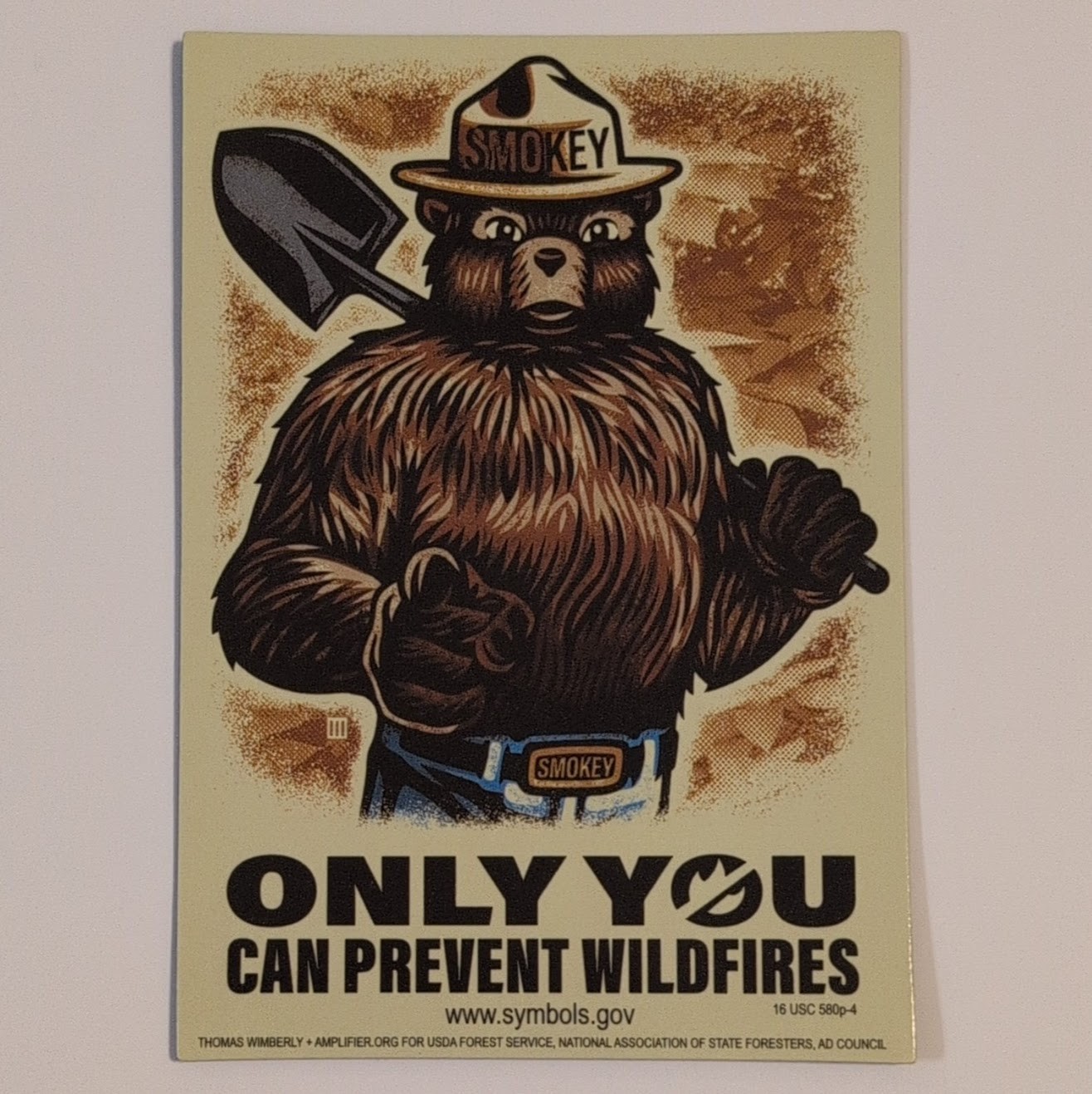 Smokey Bear Only You Can Prevent Wildfires Magnet 3.5&Prime; x 5&Prime;