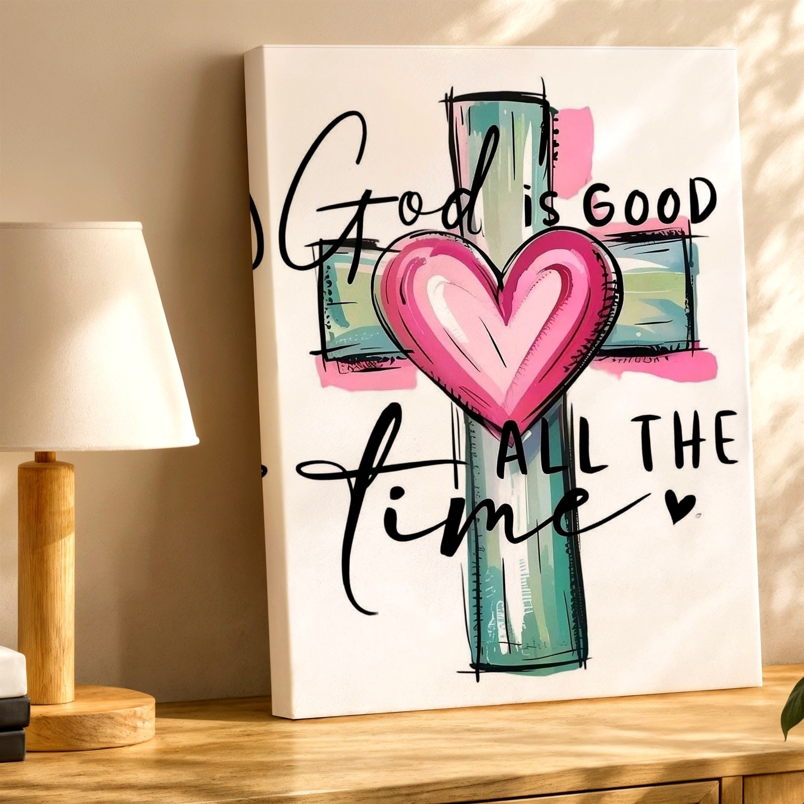 Wall Art Christian Cross Resurrection Empty Tomb Religious Black White Print