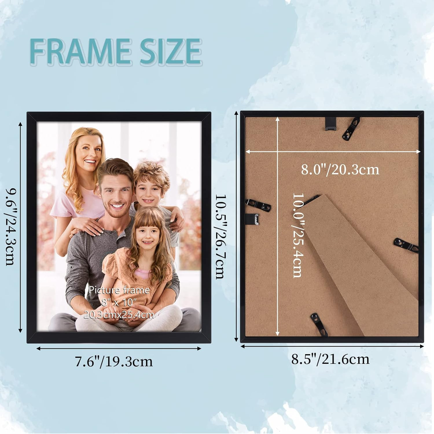 Black 8X10 Picture Frame Set of 18, Multi Photo Frames 8 by 10 Bulk for Wall Han