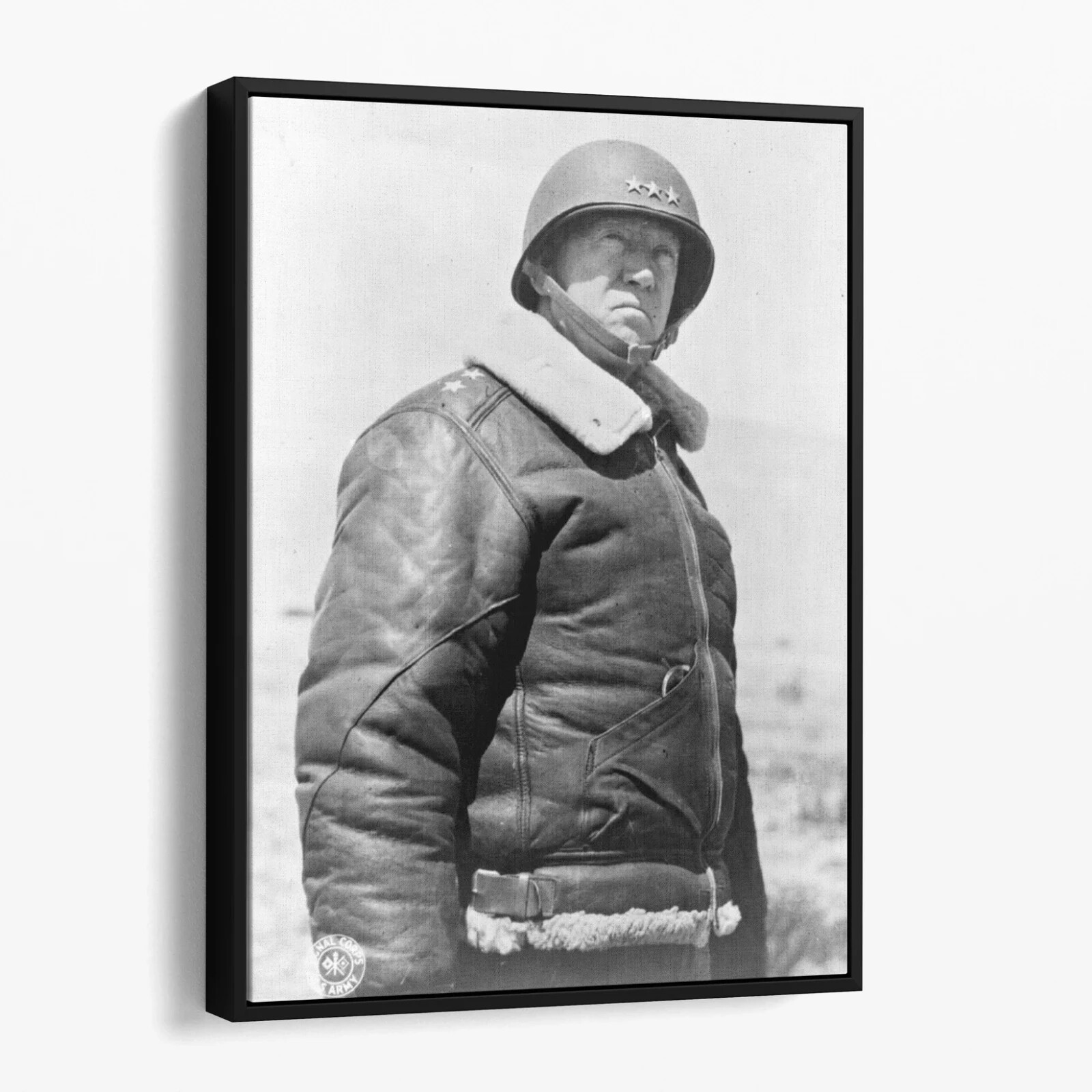 General George S Patton America World War Two Military Canvas Wall Art Print