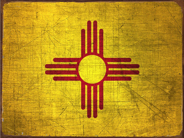 New Mexico State Flag Metal Sign, Americana, Rustic Decor, Home Accent