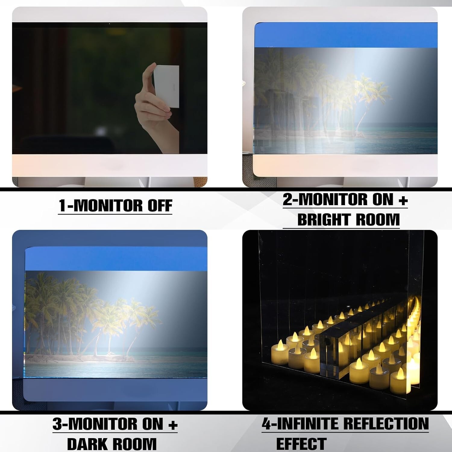 Durable Acrylic Two-Way Mirror Glass, 3-Pack – Ideal for Infinity Mirrors~-