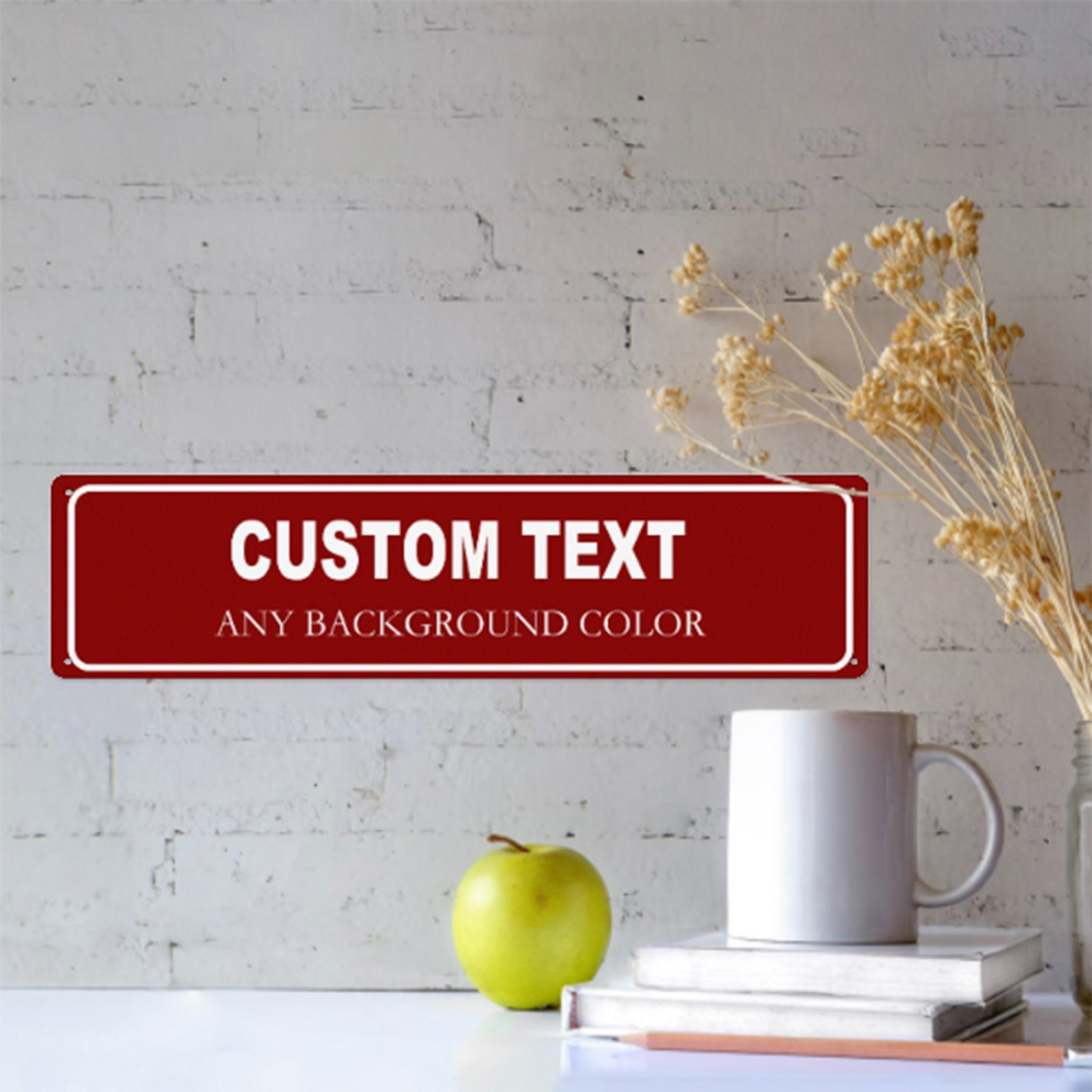 16&Prime; x 4&Prime; Custom Aluminum Metal Sign Personalized Your Own Text Message Sign