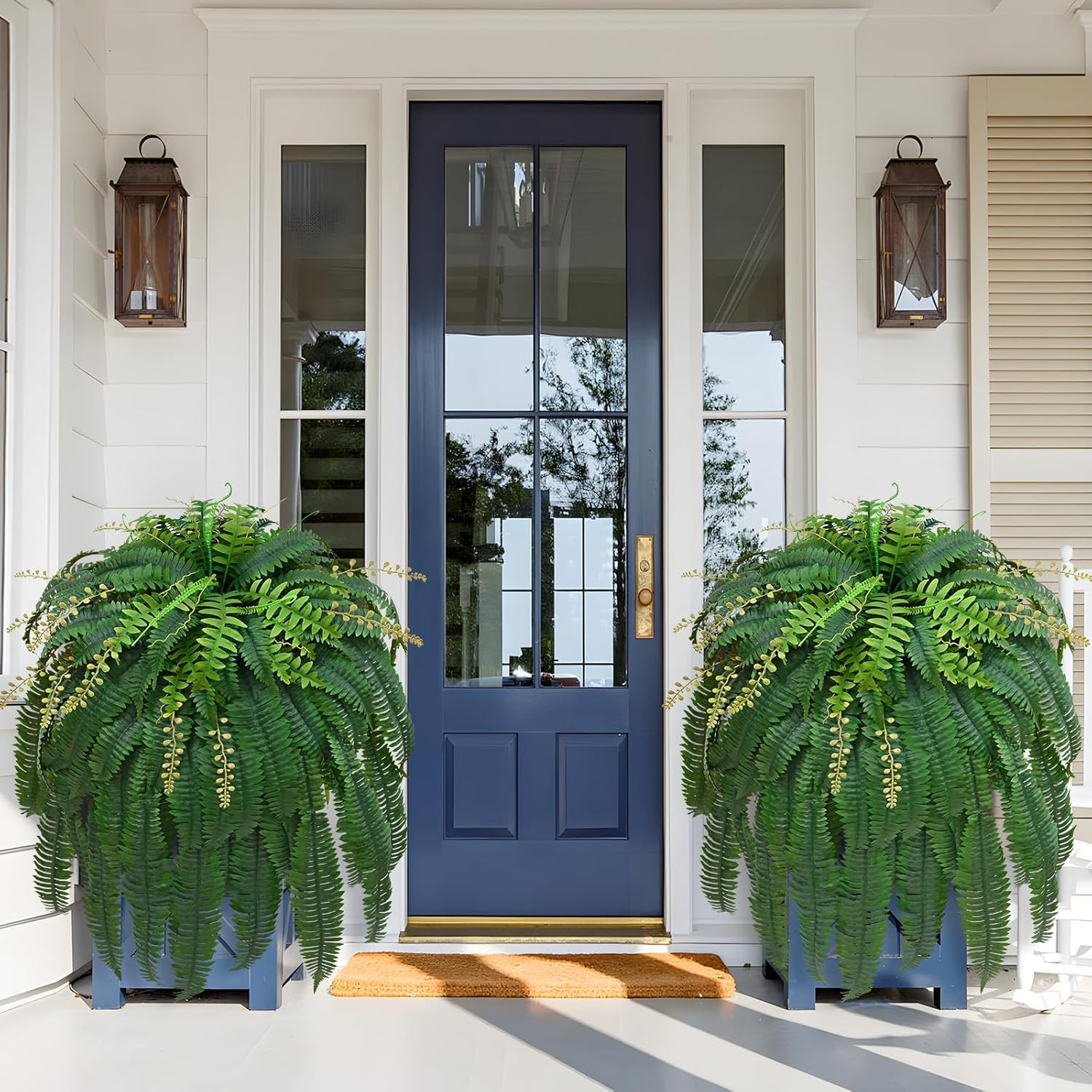 2Pcs 67&Prime; Fake Ferns Large Artificial Ferns Plants for Outdoor | Large & Full, Fa