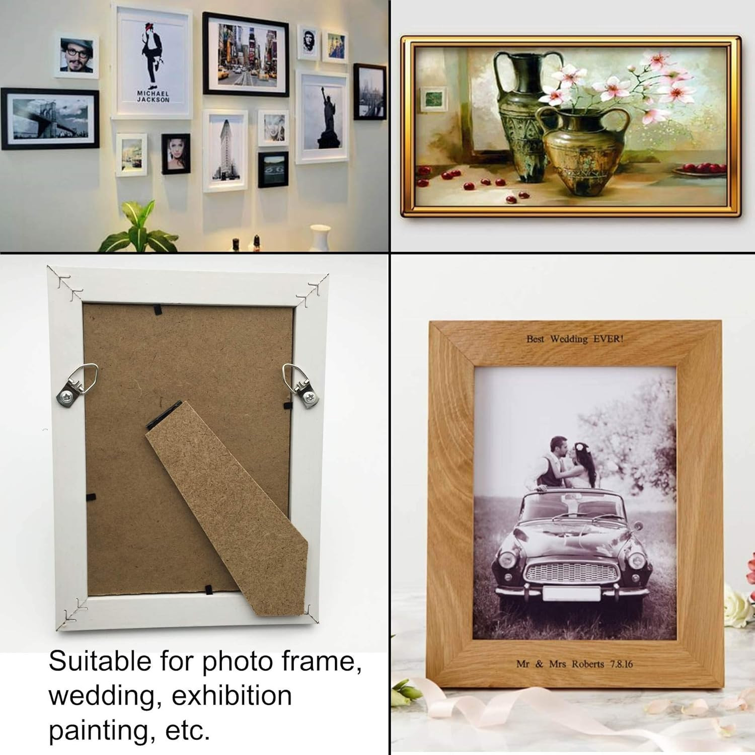 100 Pack Small D-Ring Steel Picture Hangers with Screws Picture Frames Picture H