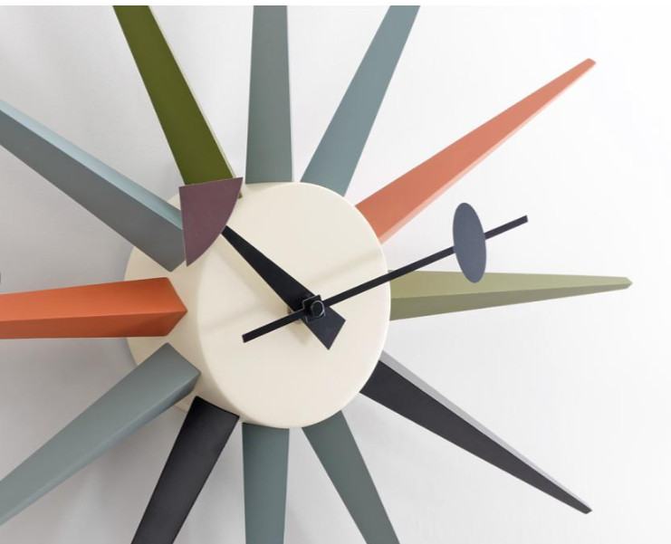 George Nelson Sunburst Wall Clock Multi Color Reproduct Design Furniture