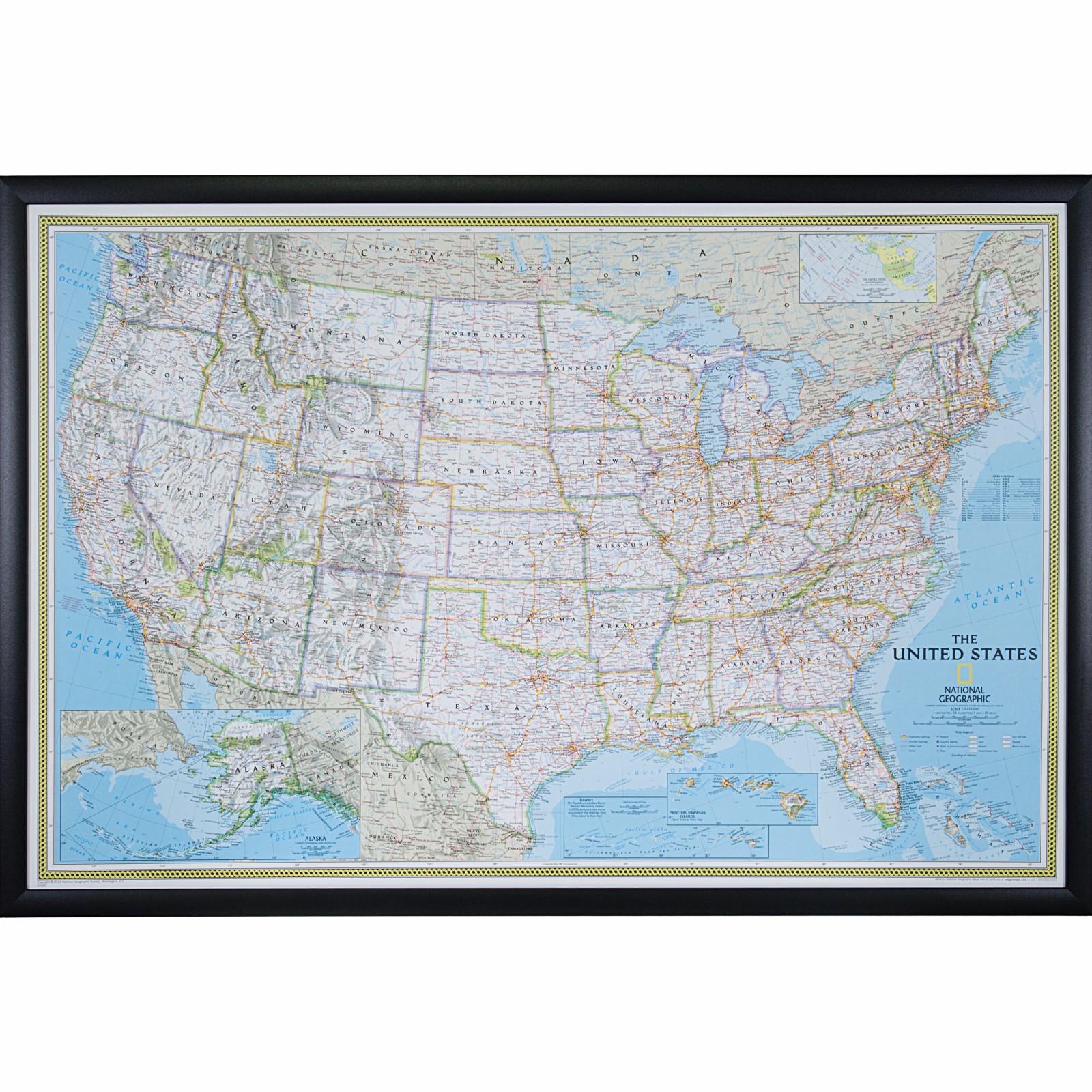 Craig Frames Classic United States Push Pin Travel Map with Pins – 24 x 36
