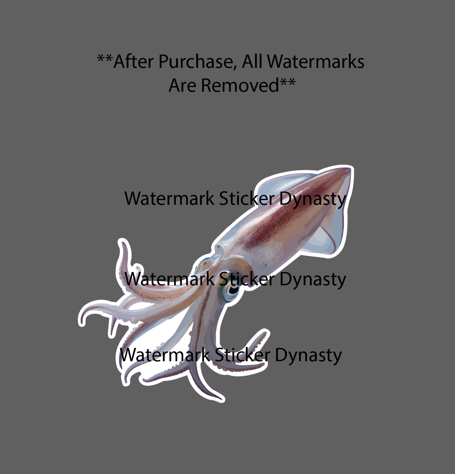 Squid Sticker Waterproof Decal Animal Realistic Ocean Beach Fish Gift NEW