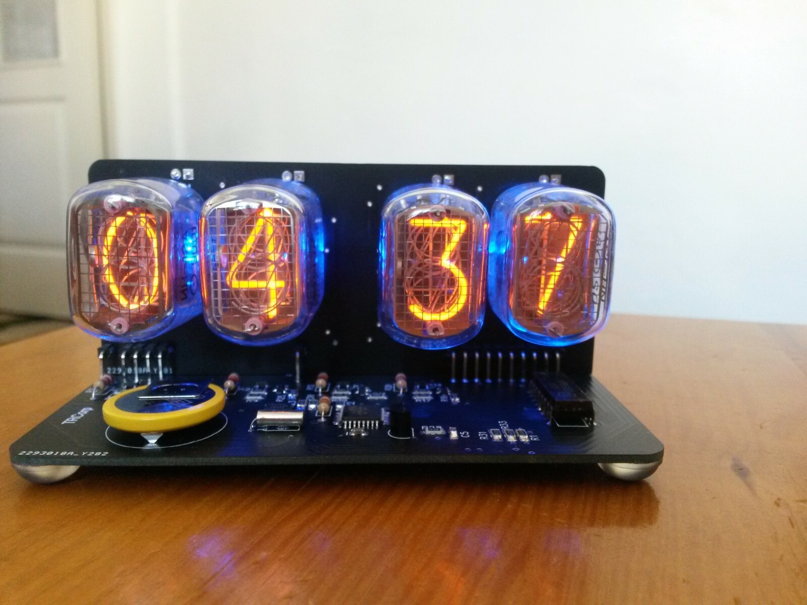 DIY KIT IN-12 Nixie Tube Clock LED Blue Backlight Black PCB Video