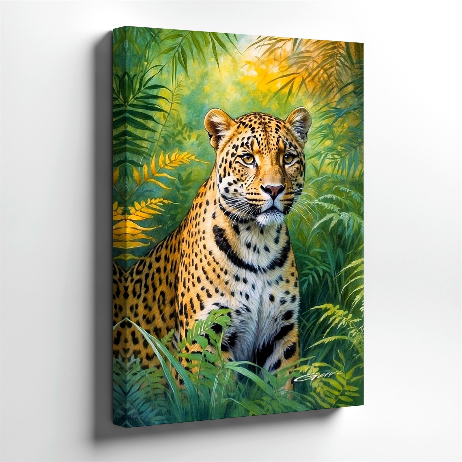 Wall Art Leopard Jungle Canvas Print Tropical Wildlife Animal Painting Decor