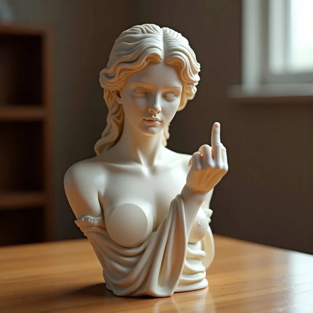 Creative Goddess Middle Finger Statue Ornament Desktop Home Crafting Decoration