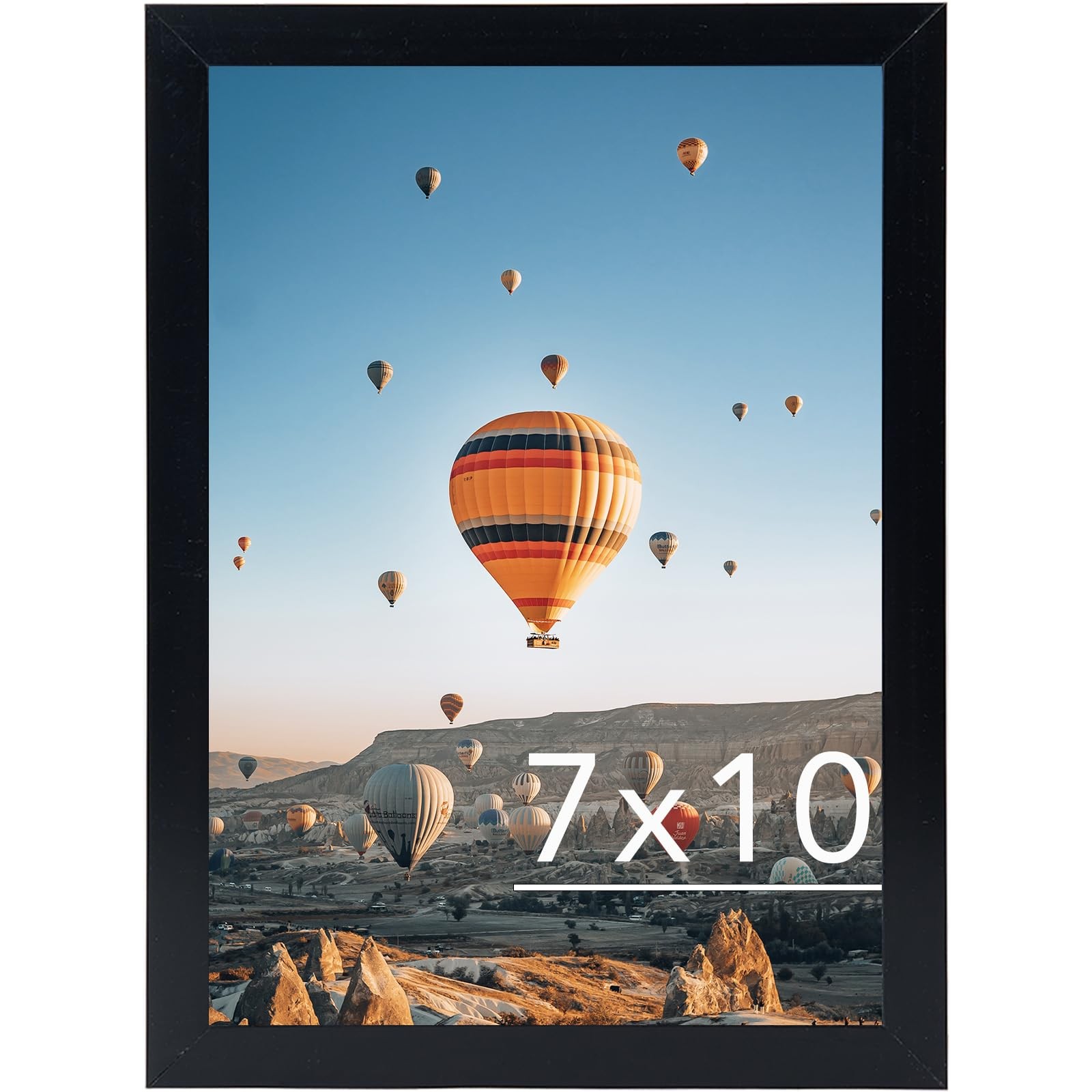 JCJMY 7×10 Picture Frame Black for Wall Hanging or Tabletop- Wall Mounting
