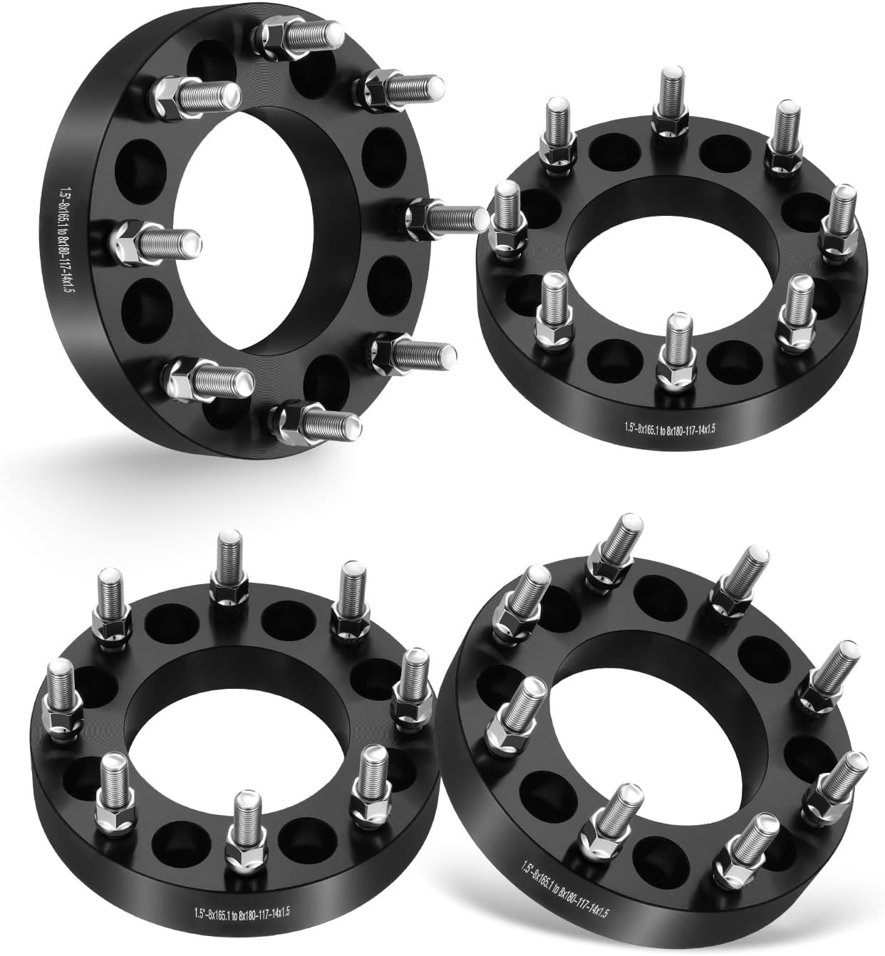 EVIL ENERGY 8×165.1 to 8×180 Wheel Adapters 1.5in 4pc M14x1.5 #R041