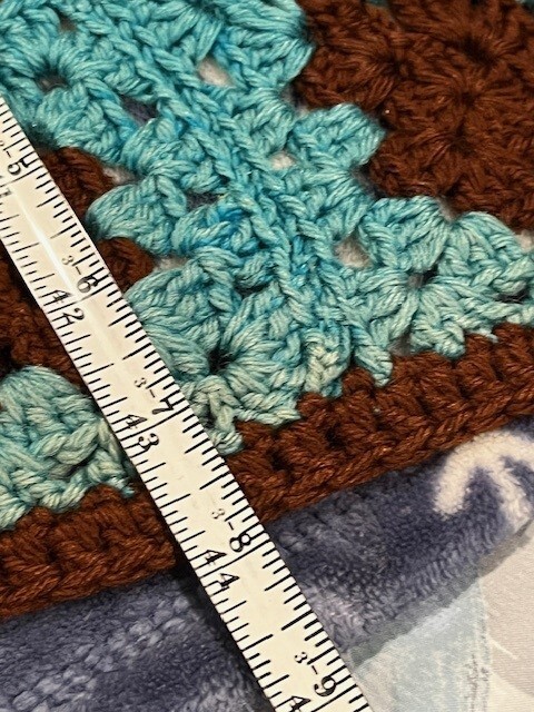 Vintage Crocheted Afghan Granny Blanket Throw Handmade 44” X 65” MCM Colors 70’s