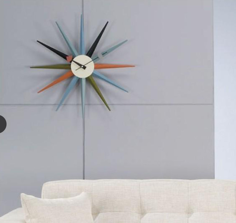 George Nelson Sunburst Wall Clock Multi Color Reproduct Design Furniture