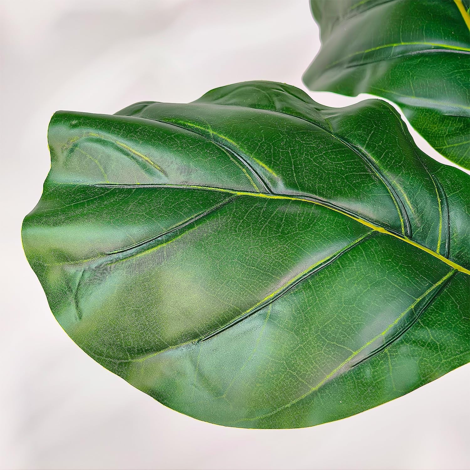 Artificial Fiddle Leaf Fig Tree with White Planter, 5ft Tall Faux Ficus Tree
