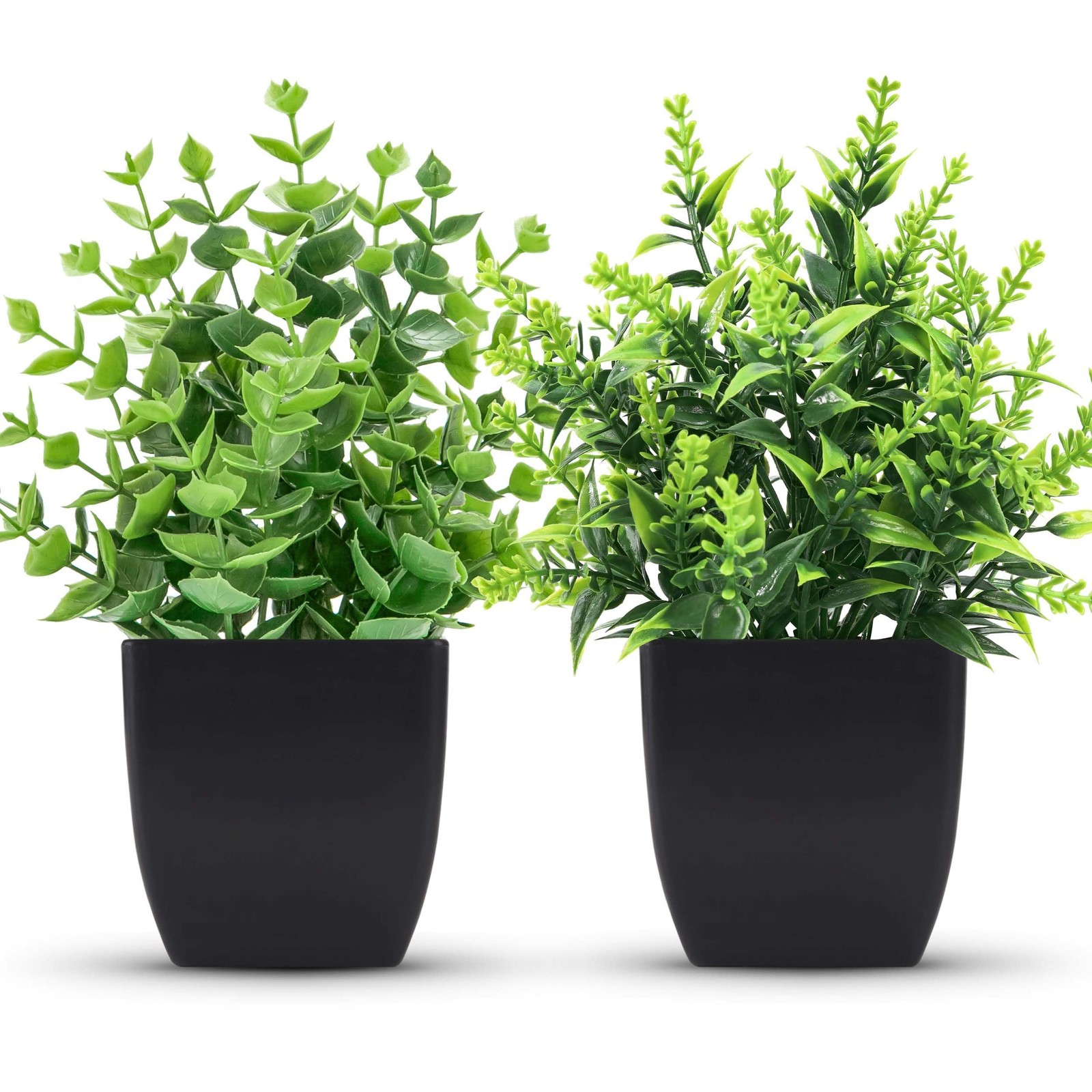 ZJIA 2 Pack Small Fake Plants Black Bathroom Accessories for Home Bedroom