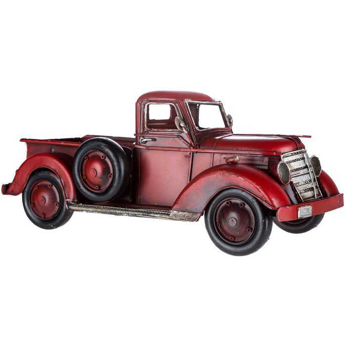 RED PICKUP Metal TRUCK Farmhouse Rustic 1930-40 Vintage Style Pickup Collectible