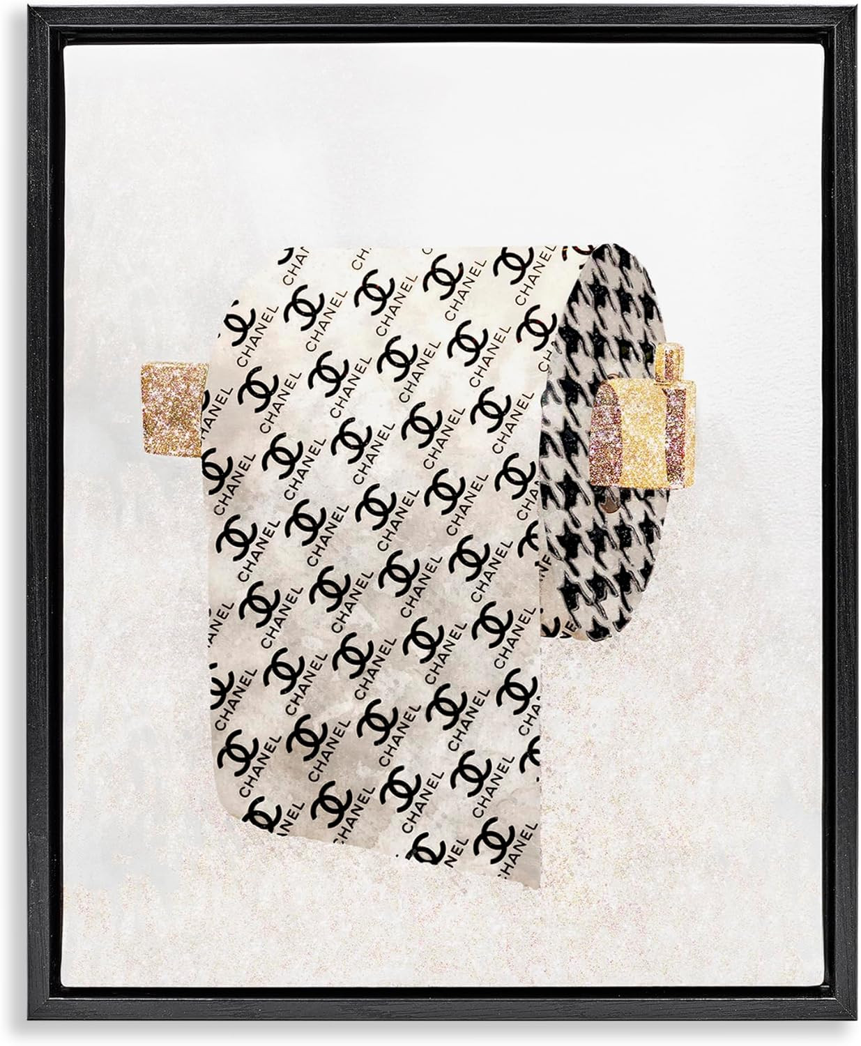 Glam Pattern Toilet Paper Canvas Art – Sturdy 25×31&Prime; Frame, Made in USA
