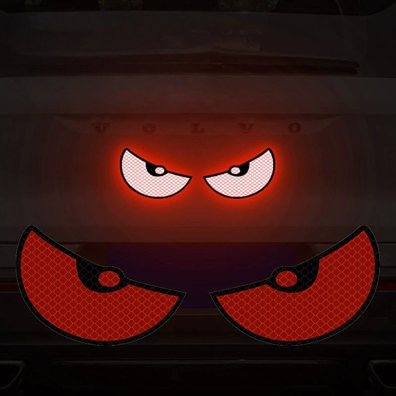 1pc Red Big Eyes Car Sticker Wall Sticker Cartoon 3D Decal Sticker for Bike/ Car