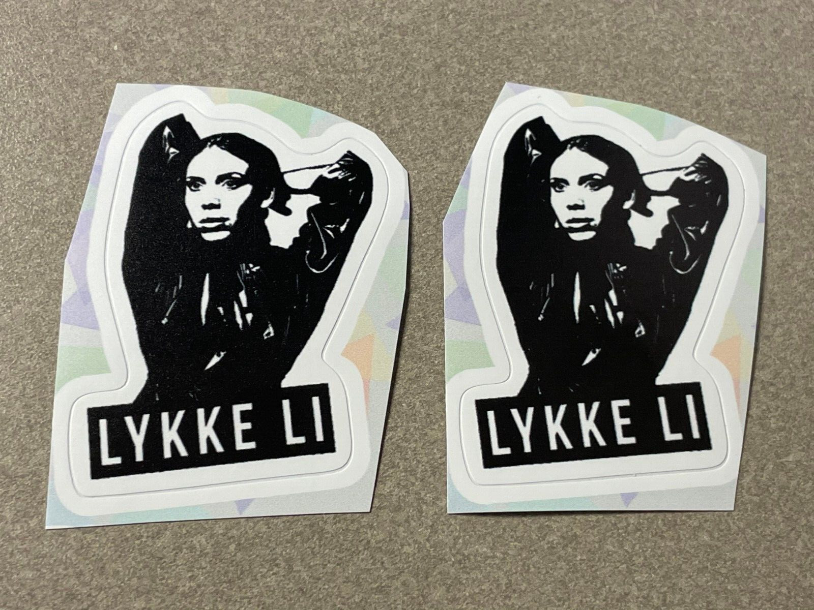 Lot (2) LYKKE LI 1 1/2&Prime; x 2 1/4&Prime; Band Logo STICKERS Black White FAST! FREE SHIP!