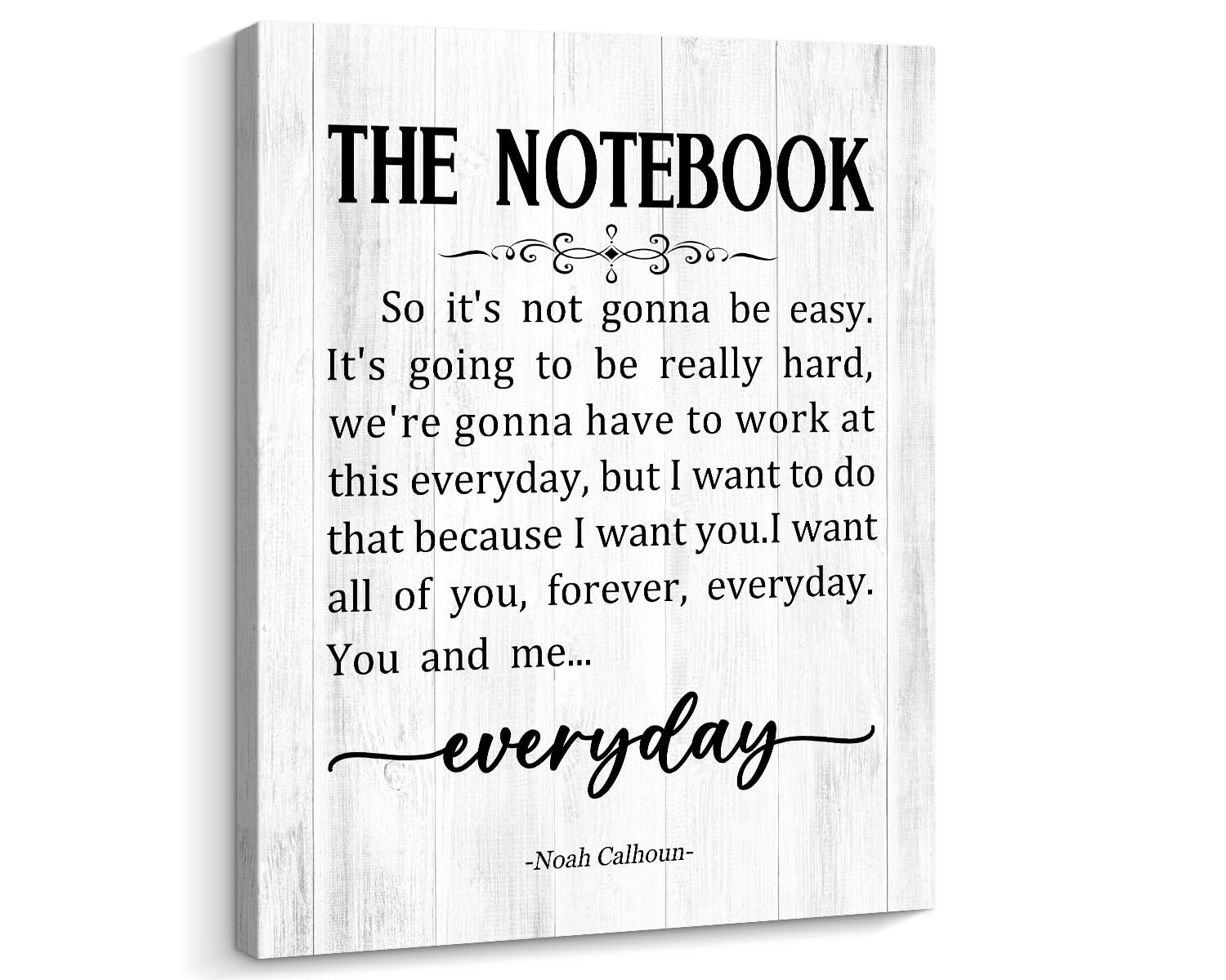 The Notebook Framed Wall Art, Romantic Quote Sign, 10&Prime;L x 8&Prime;W,