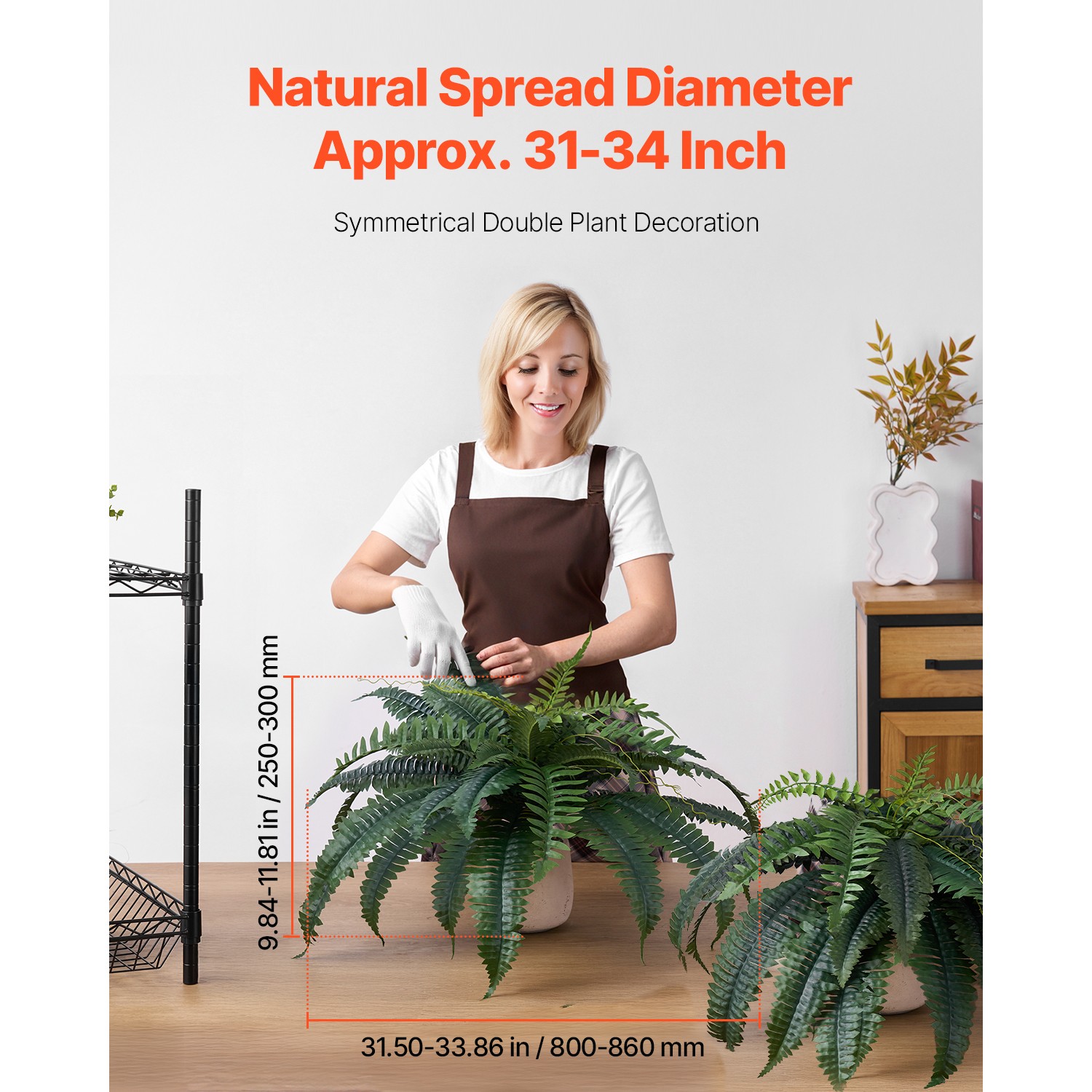 Uimoso Pack of 2 33&Prime; Artificial Boston Fern Bush Plant Green Plant Home Decor