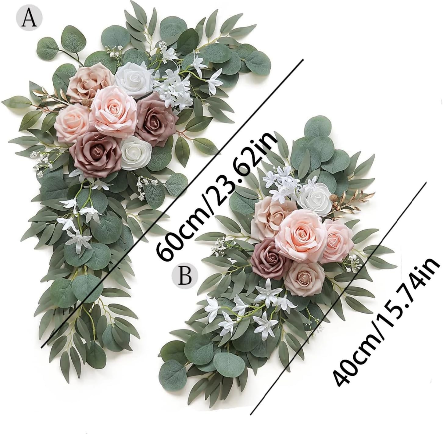2 Pcs Wedding Arch Flowers Set Wedding Decor Garland Artificial Flower Swag