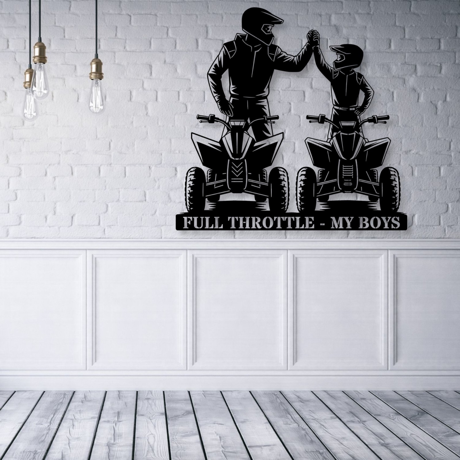 Personalized Dad And Son ATV Metal Sign. Custom Father&rsquo;s Day Wall Decor Gift
