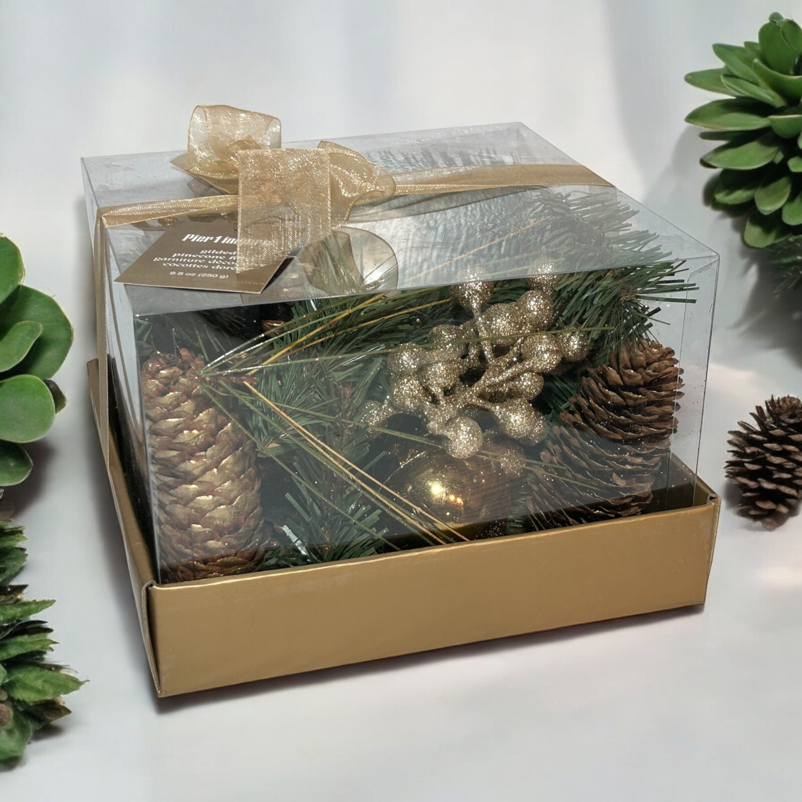 Pier 1 Imports Gilded Pinecone Filler 8.8 Ounces NIB