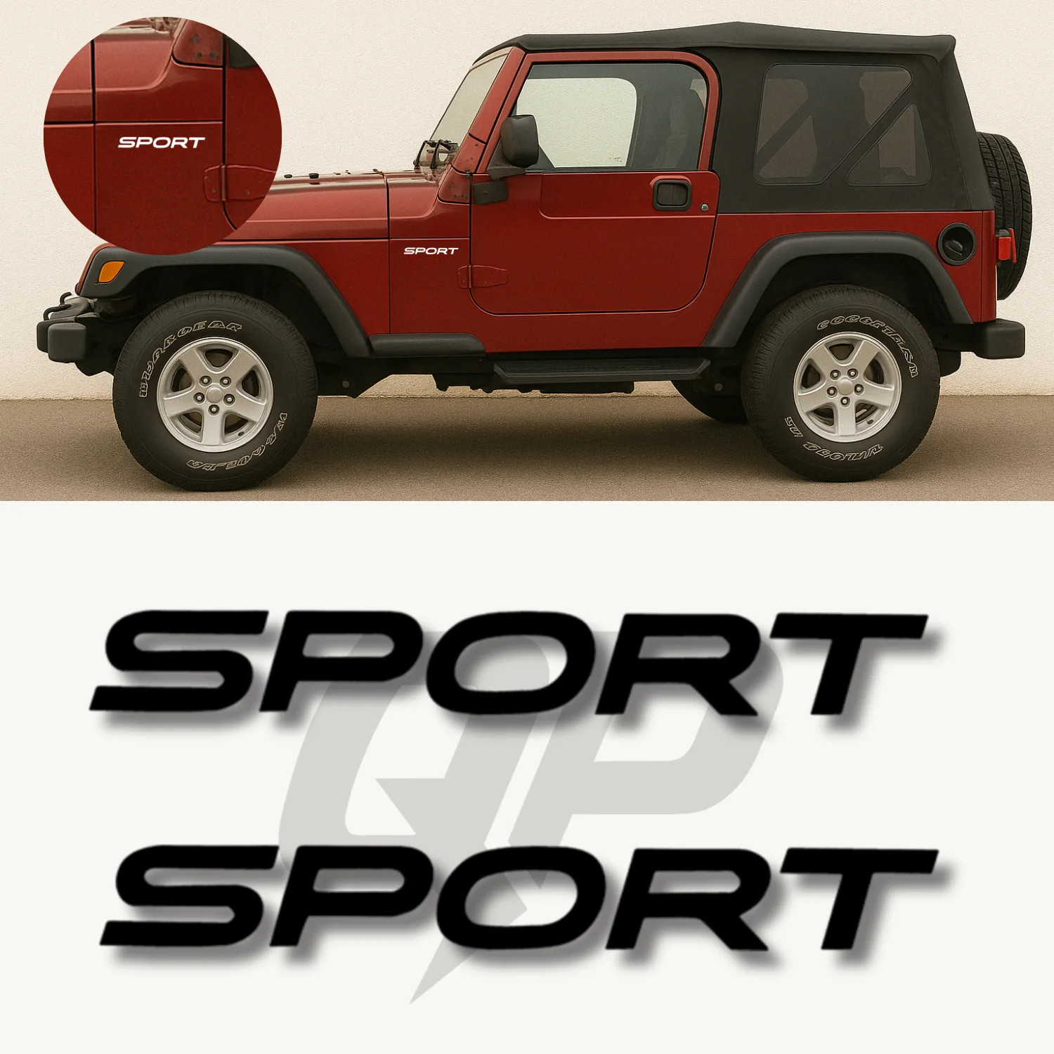 Aftermarket 2003–2006 Jeep Wrangler TJ SPORT Fender Decal Set OEM-Style Graphics