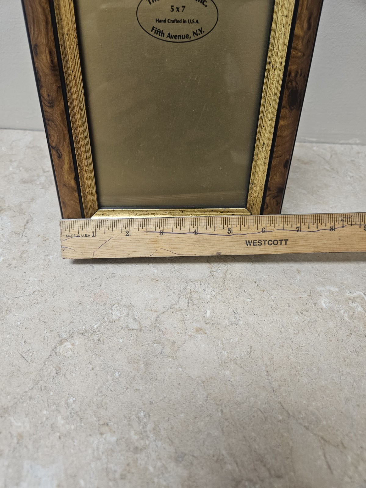5×7 wood marquetry photo frame handcrafted in Los Angeles by The Bucklers Inc.