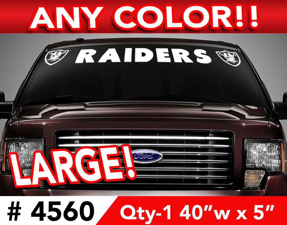 OAKLAND RAIDERS WINDSHIELD DECAL STICKER 40&Prime;x 5&Prime; ANY 1 COLOR