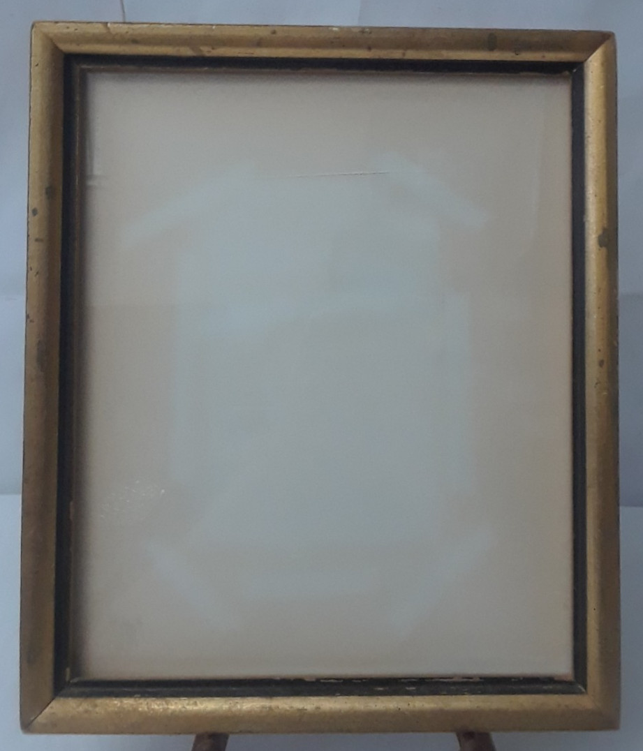 Vintage Gold Tone Hanging Photo Frame under Glass 10.75 x 12.5 in