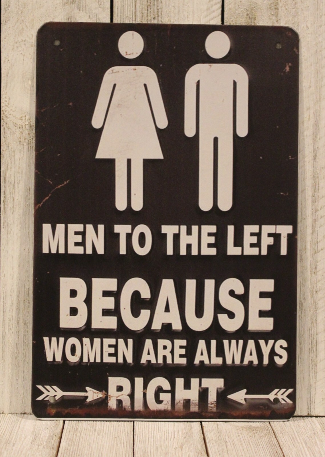Toilet Rules Men to the Left Because Women Are Always Right Tin Sign Bathroom