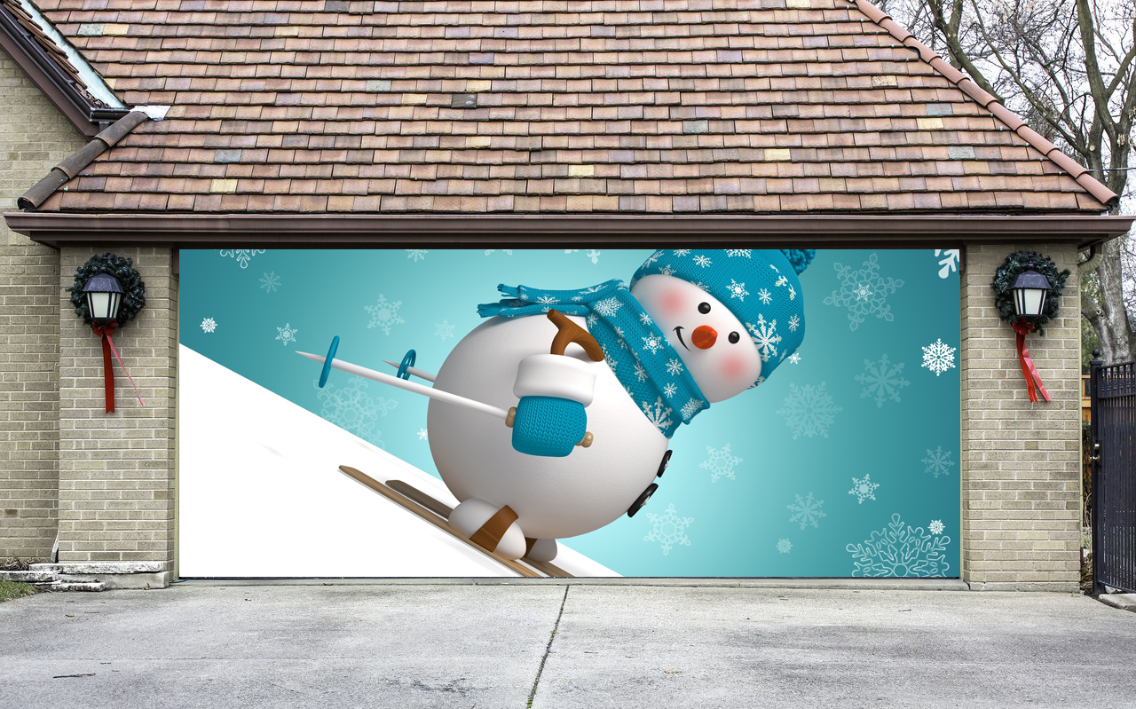 Christmas Garage Door Covers 3D EFFECT Banners Winter Decorations Billboard G47