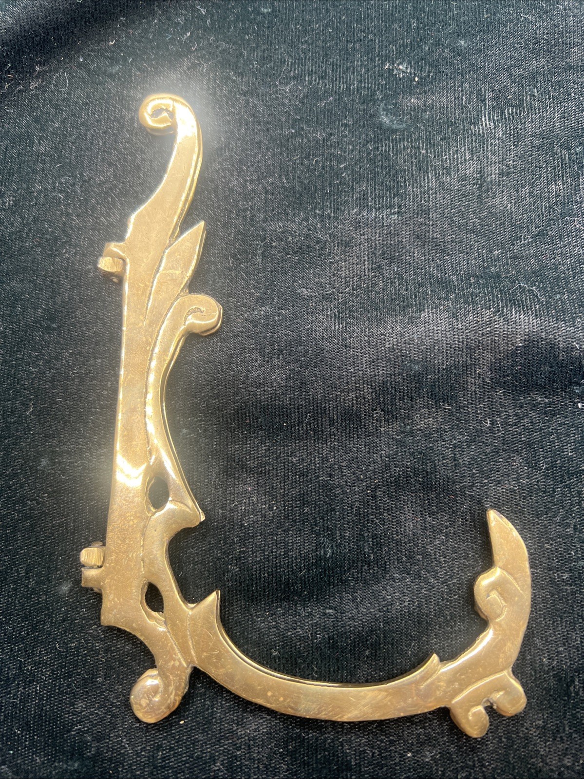 Vintage Brass Folding Easel Plate Picture Stand Holder 6” Scrolls Ornate