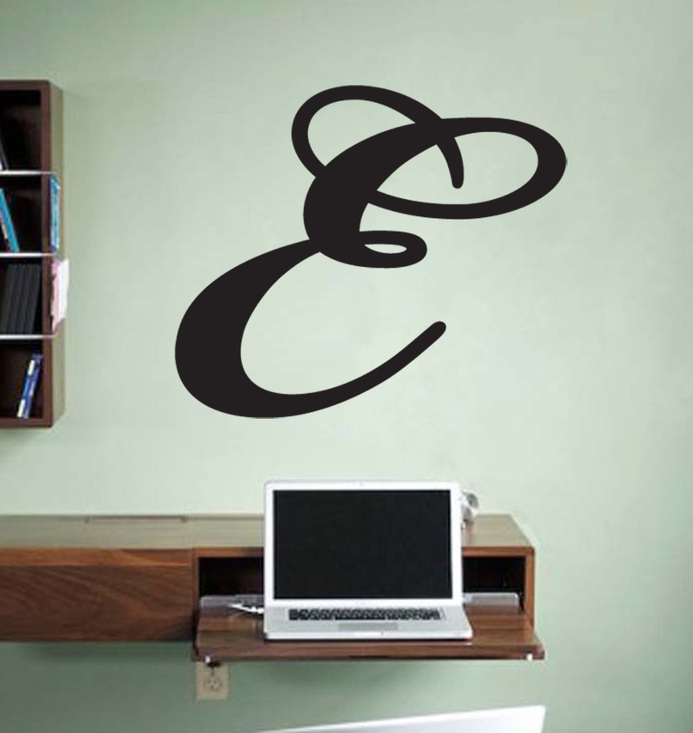 Script Wedding Letter Initial Vinyl Sticker Decal (g)