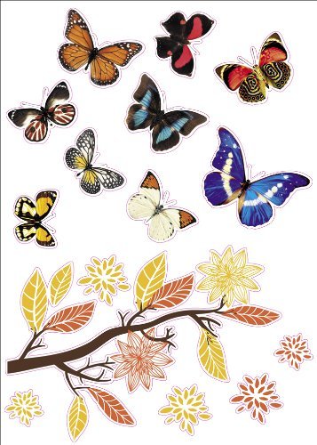 Butterfly Artwork Kids Living Room Decor Wall Sticker Decal 15&Prime;W X 23&Prime;H