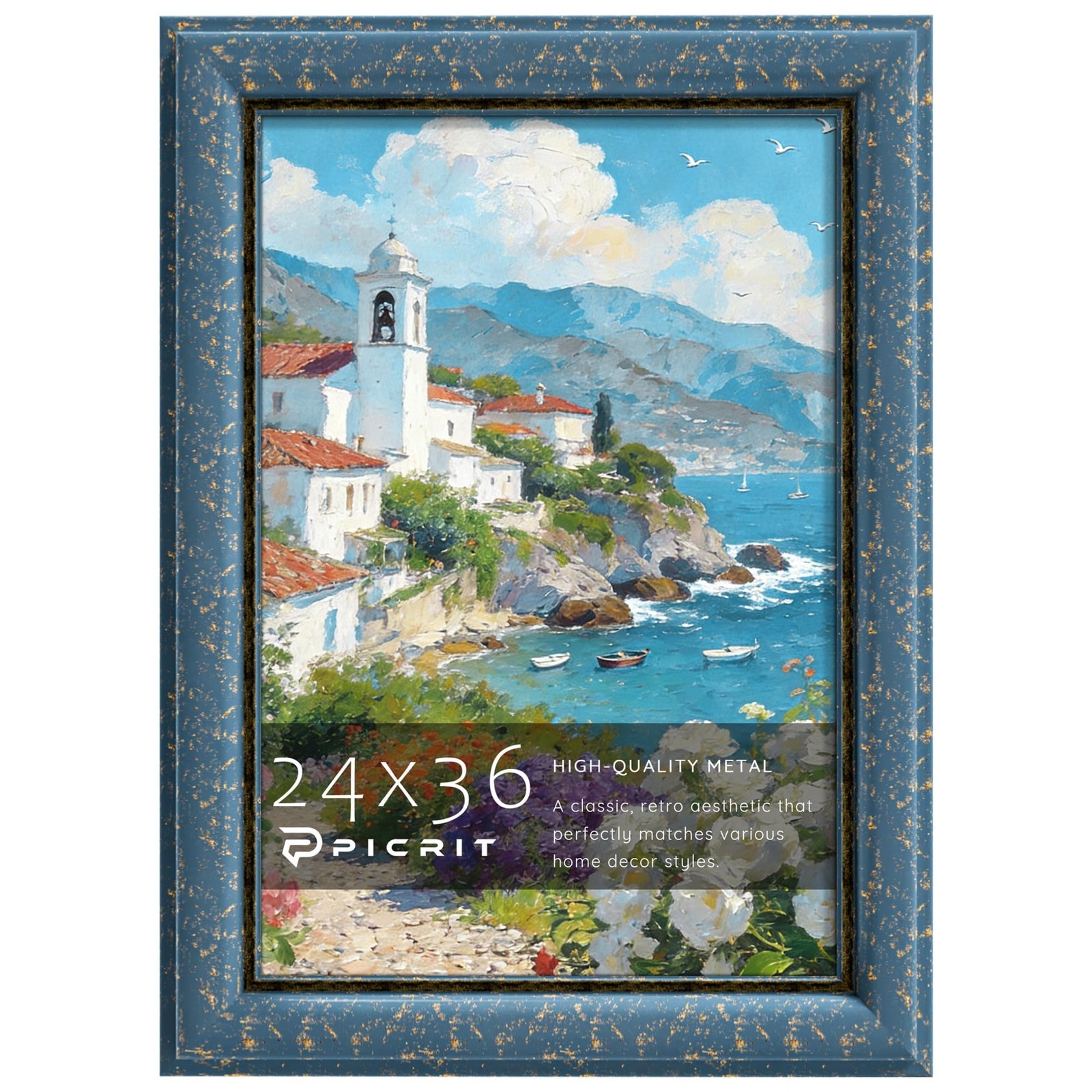 Picrit 24×36 Poster Frame, Vintage 24 x 36 Picture Frame, Retro Home Decor Wa…