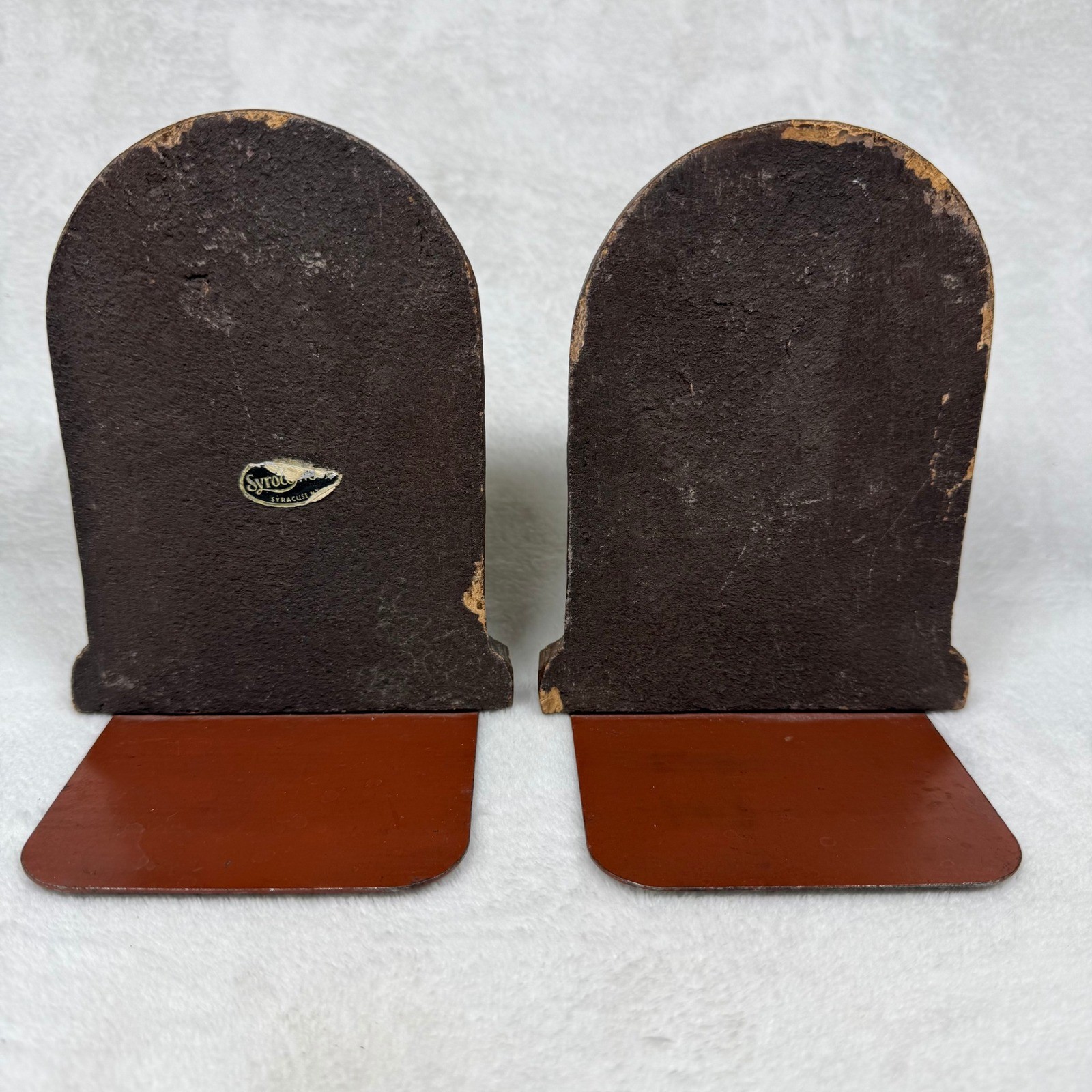 Vintage Syroco Wood Nautical Anchor Bookends Set Mid Century Maritime Decor